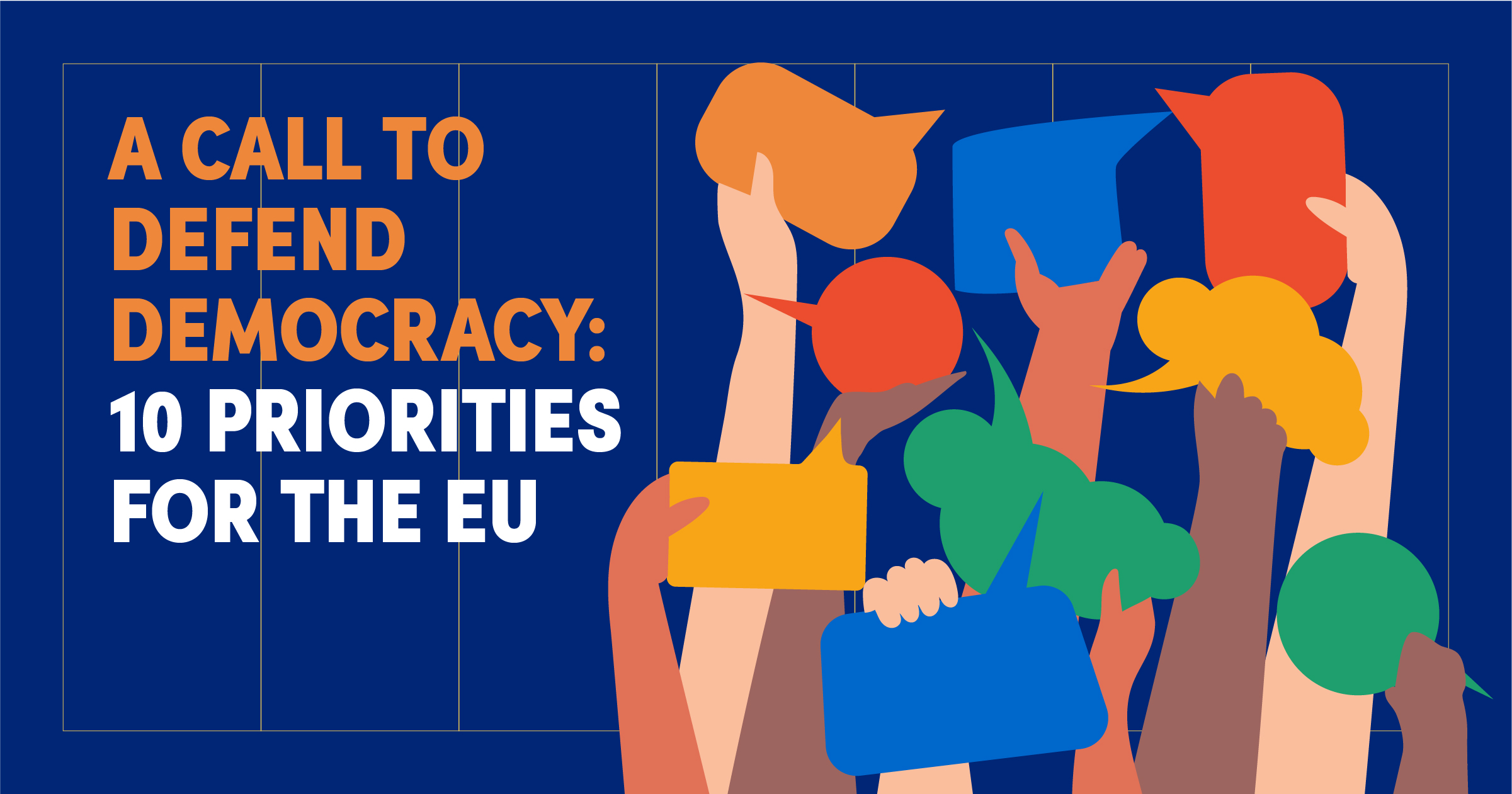 More than 350 pro-democracy organizations, Nobel laureates and political and civil leaders, including former heads of state and government and EU leaders, signed a public call to defend democracy in June 2024. Credit: European Endowment for Democracy